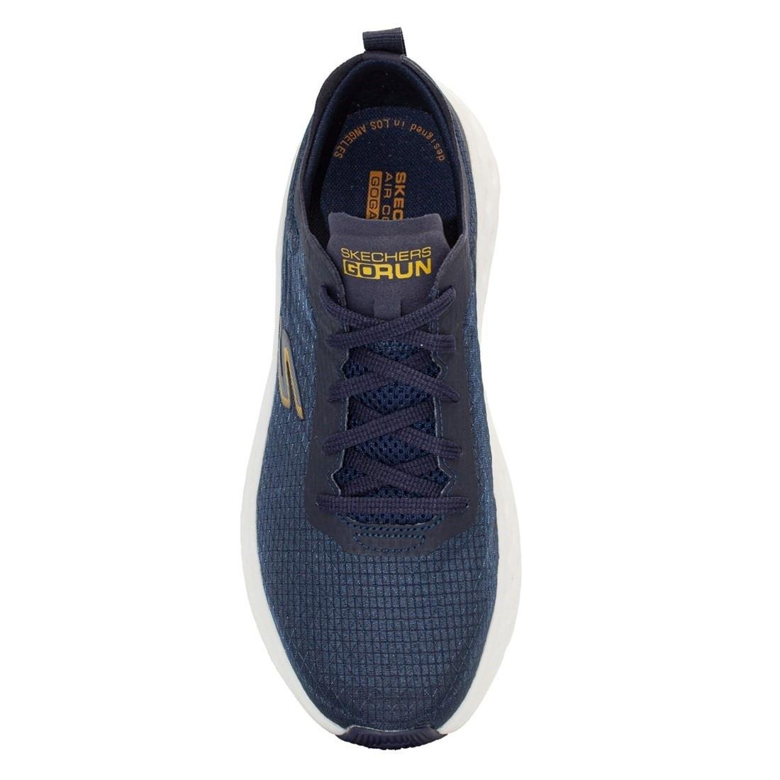 Tênis Skechers Masculino Max Cushioning Hyper Craze Bounce Treino Marinho/Laranja 3