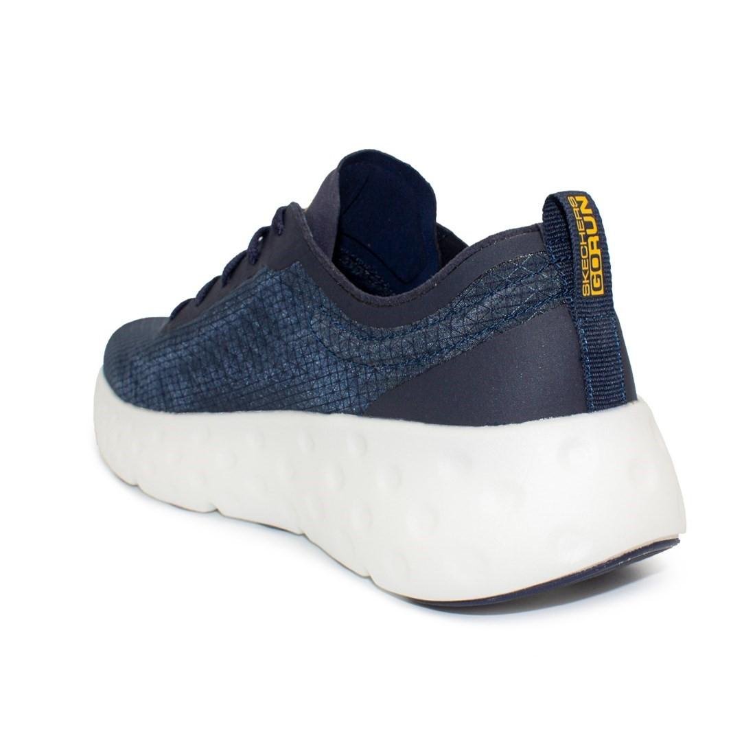 Tênis Skechers Masculino Max Cushioning Hyper Craze Bounce Treino Marinho/Laranja 4