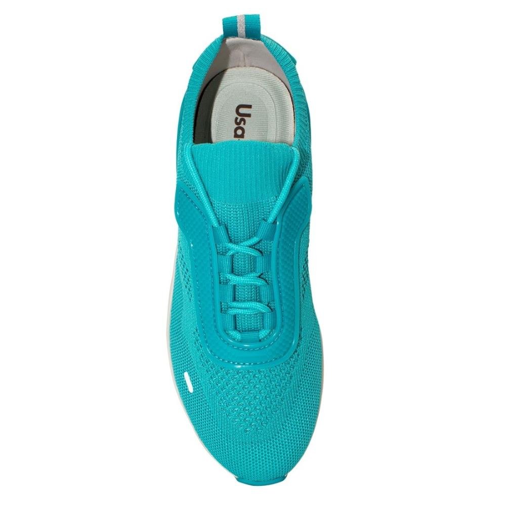 Tênis Usaflex Feminino Tricot Cadarço Casual AF3221 Azul 3