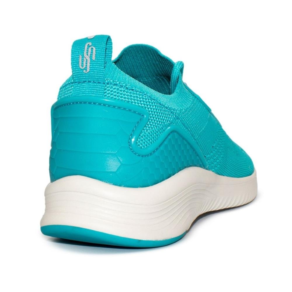 Tênis Usaflex Feminino Tricot Cadarço Casual AF3221 Azul 4