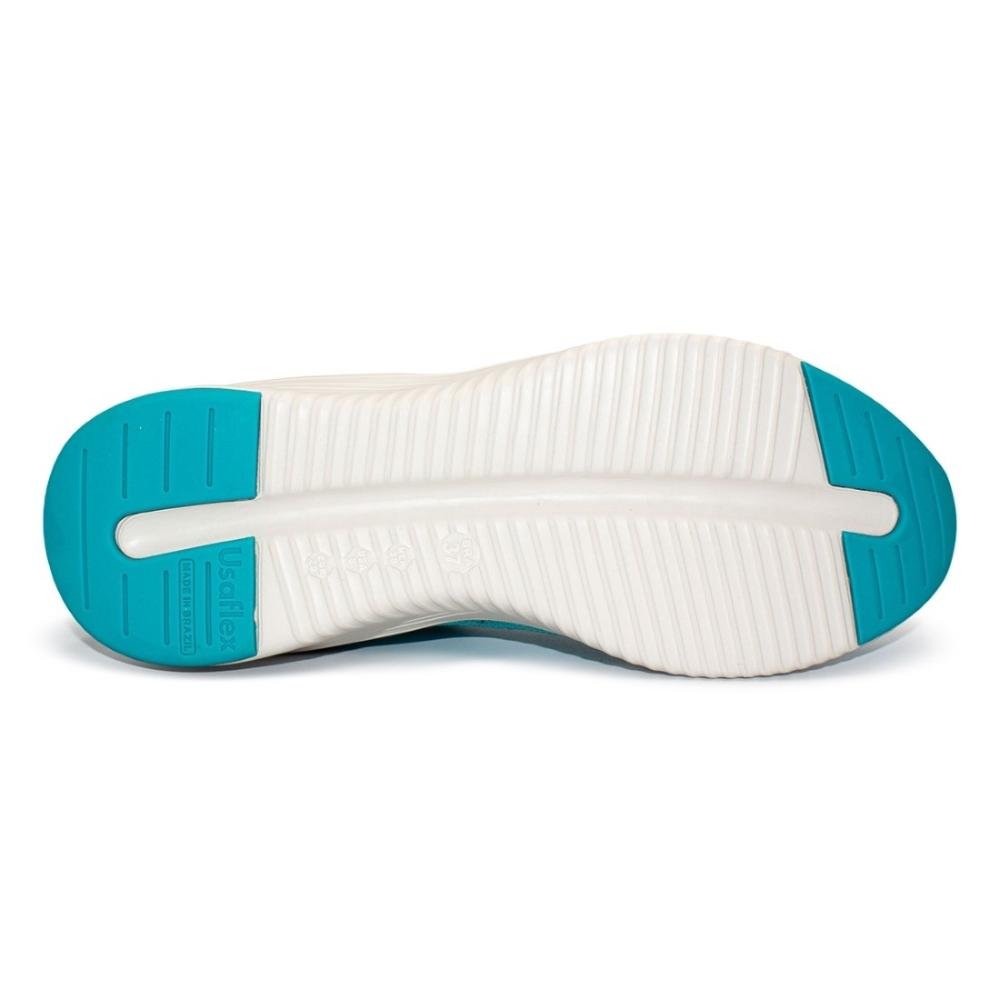 Tênis Usaflex Feminino Tricot Cadarço Casual AF3221 Azul 5