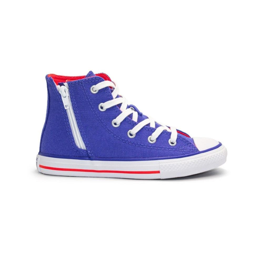 Tênis Converse Unissex Juvenil Cano Alto Chuck Taylor All Star CK1007 Azul/Laranja 1
