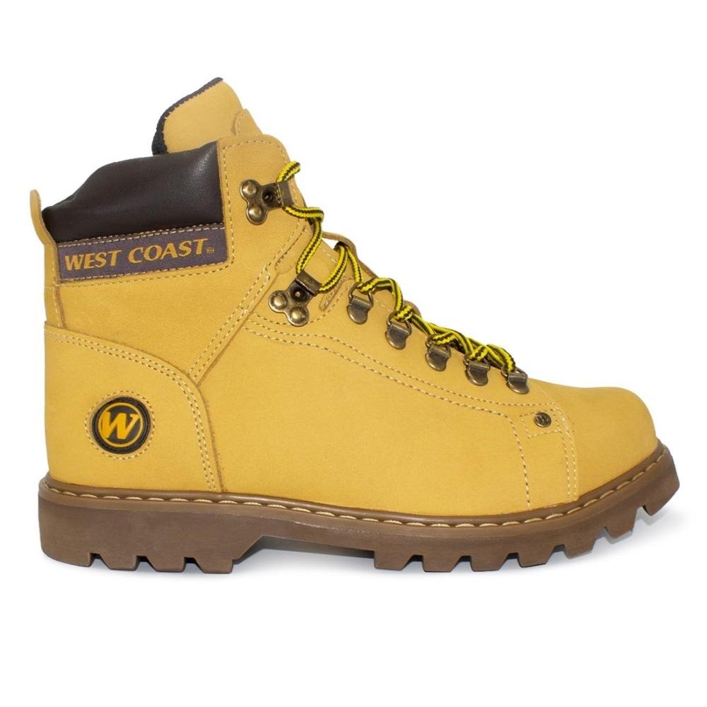 Bota West Coast Masculina Couro Worker Classic 311001 Amarelo 1