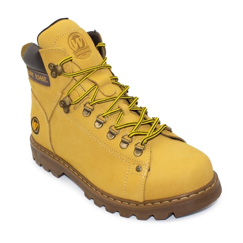 Bota West Coast Masculina Couro Worker Classic 311001 Amarelo 2