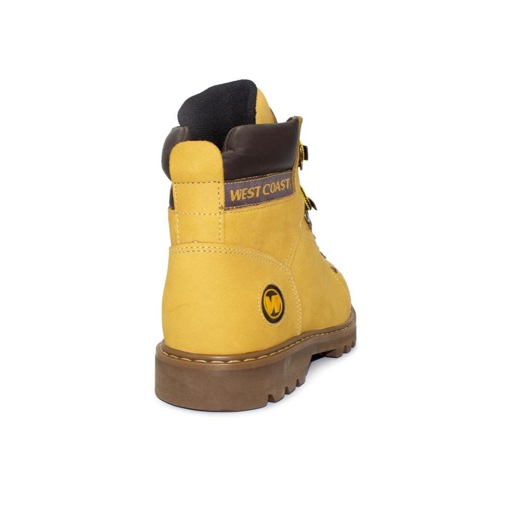 Bota West Coast Masculina Couro Worker Classic 311001 Amarelo 4