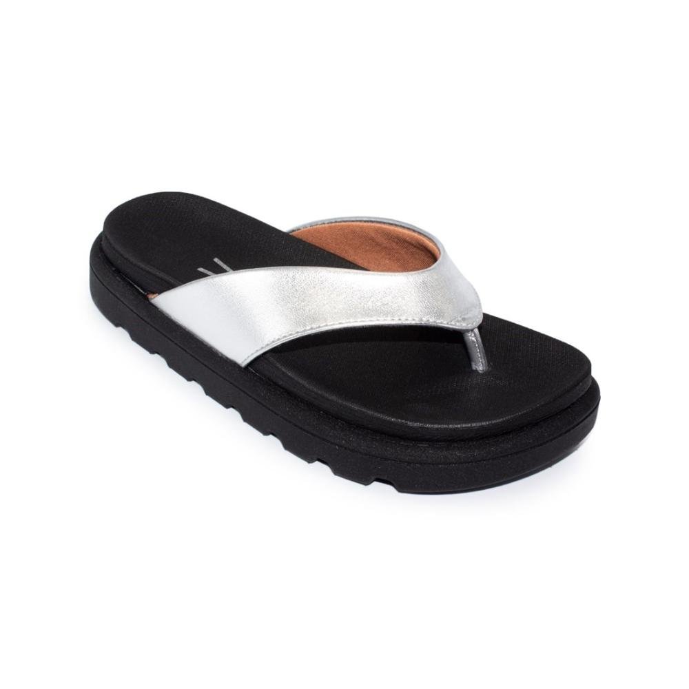 Chinelo Flat Vizzano Casual 6459.126 Preto/Prata 2