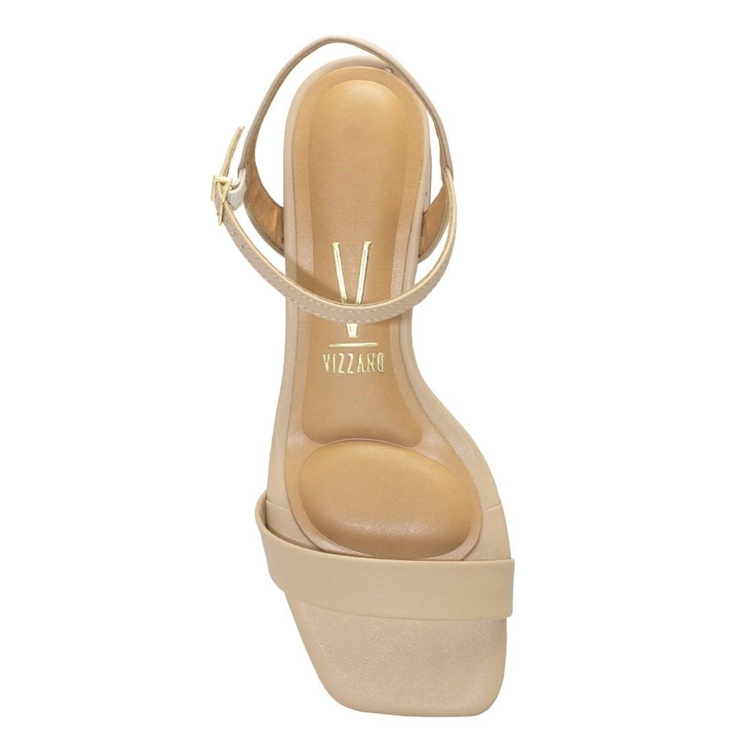 Sandália Vizzano Feminina Pelica Salto Bloco Casual 6454.111 Bege 3