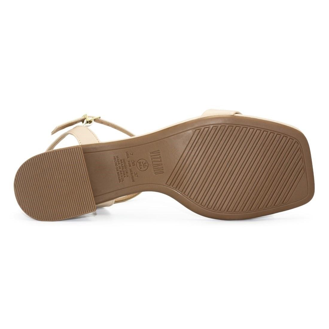 Sandália Vizzano Feminina Pelica Salto Bloco Casual 6454.111 Bege 5