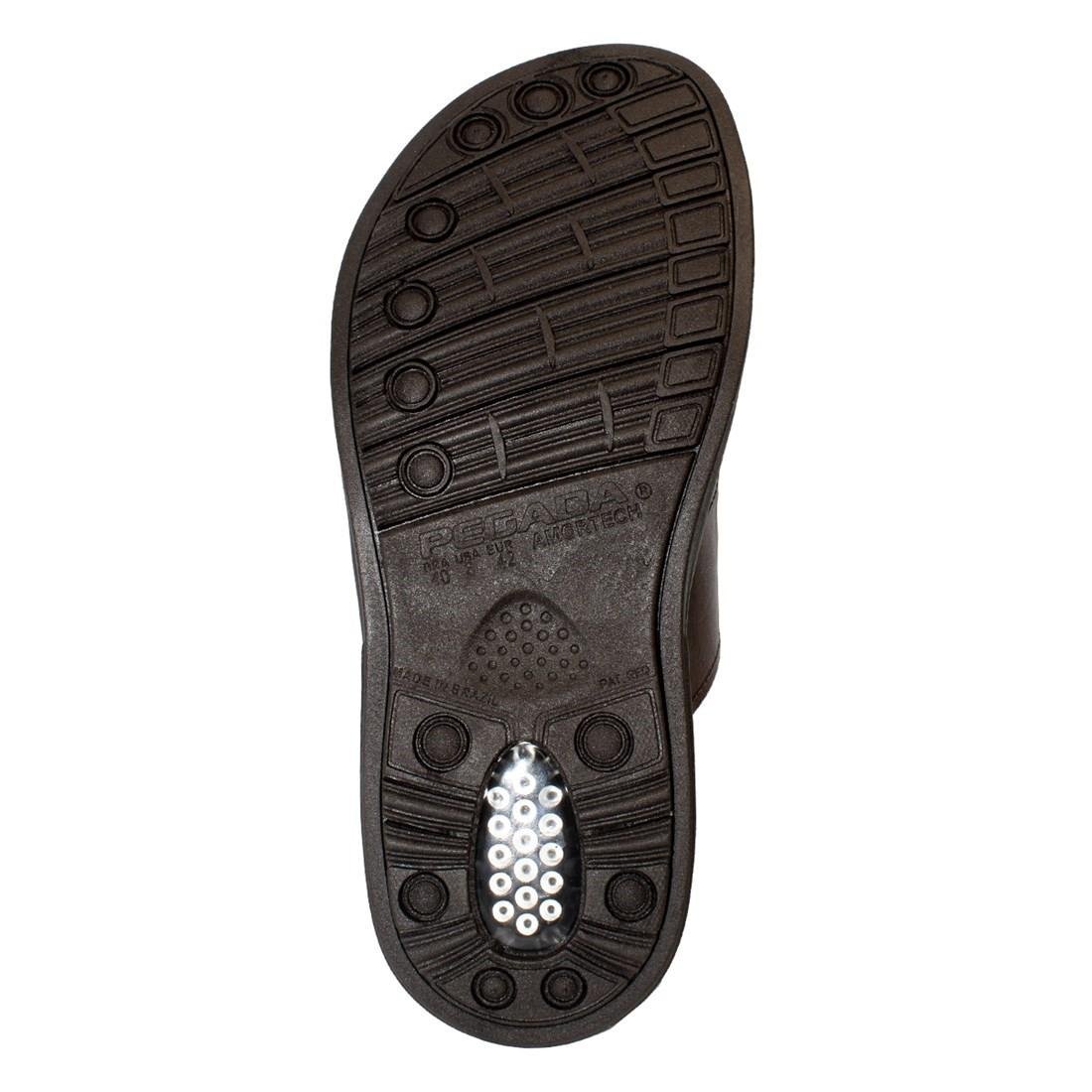 Chinelo Pegada Masculino Couro Tiras Duplas 131283 Marrom 5