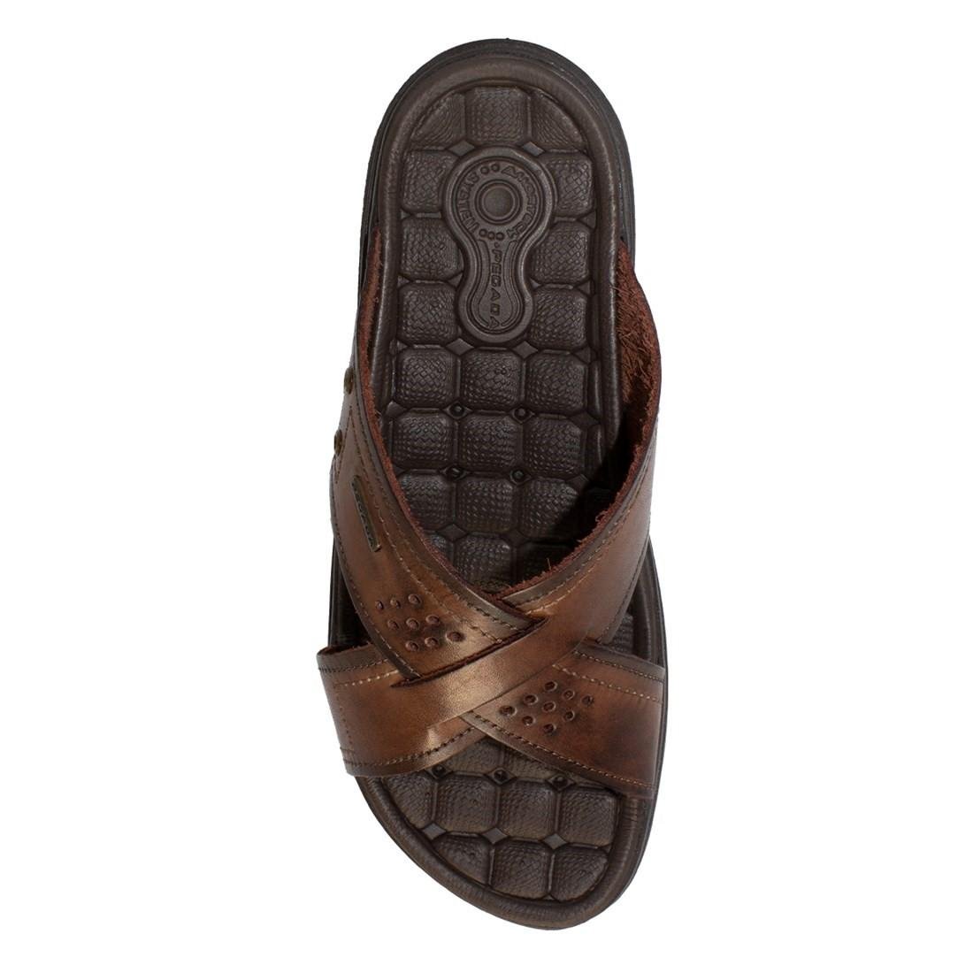 Chinelo Pegada Masculino Couro 131222 Marrom 3
