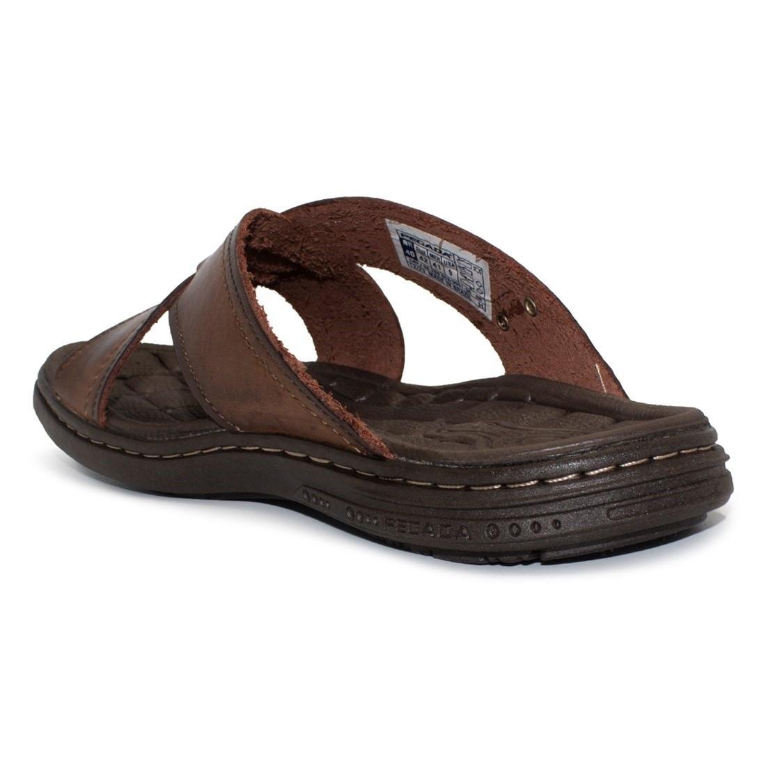 Chinelo Pegada Masculino Couro 131222 Marrom 4