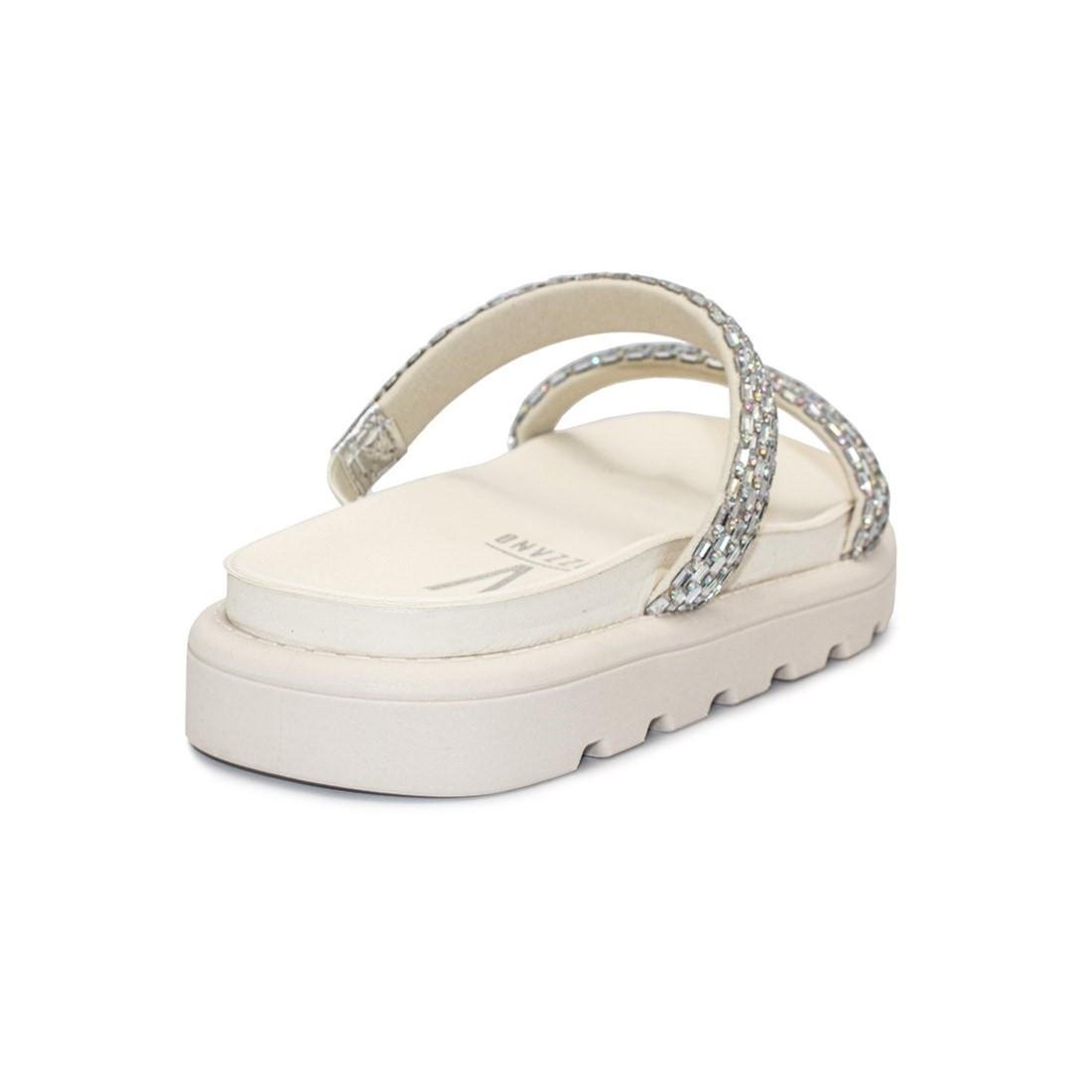 Chinelo Flat Vizzano Feminino Tira Pronta Strass Casual 6459.128 Branco 4