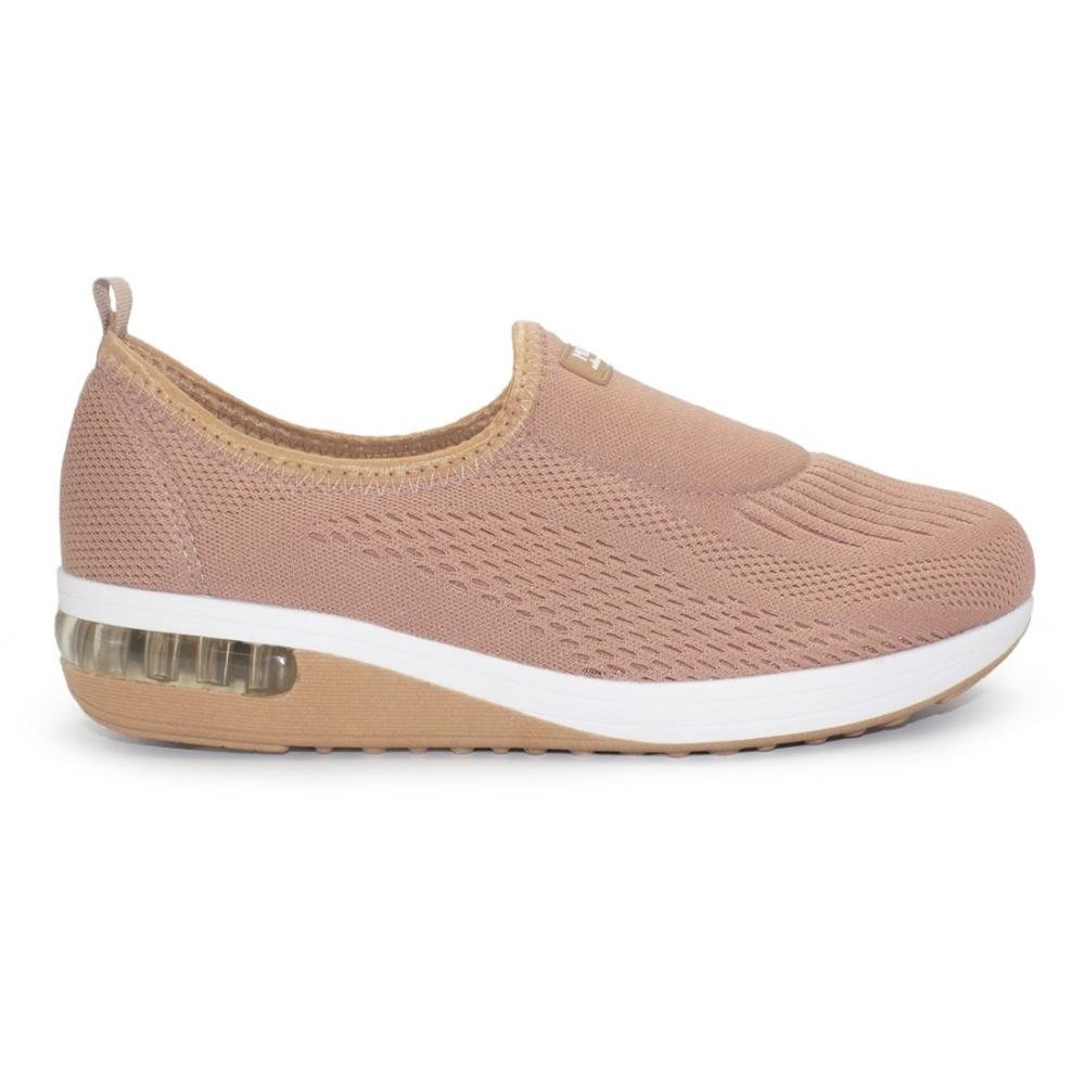 Tênis Modare Feminino Slip On Linho Lisboa Ultraconforto Casual 7320.217 Marrom 1