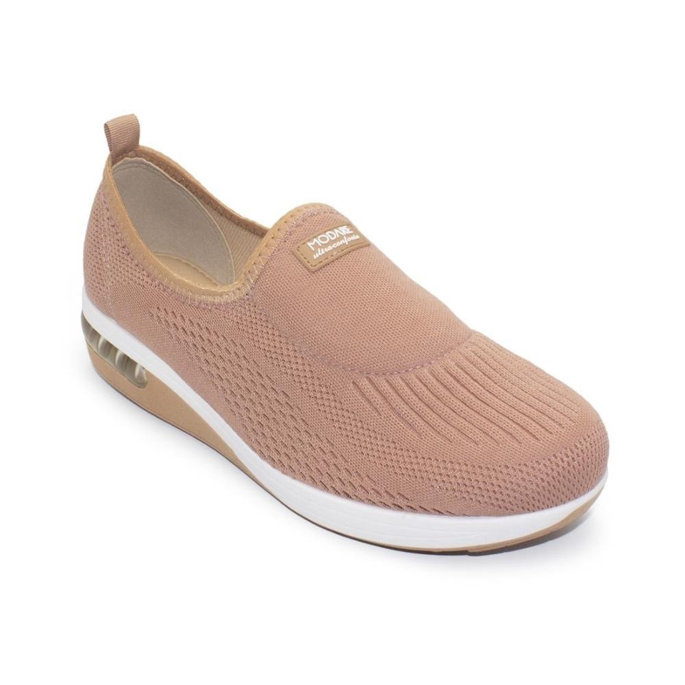 Tênis Modare Feminino Slip On Linho Lisboa Ultraconforto Casual 7320.217 Marrom 2