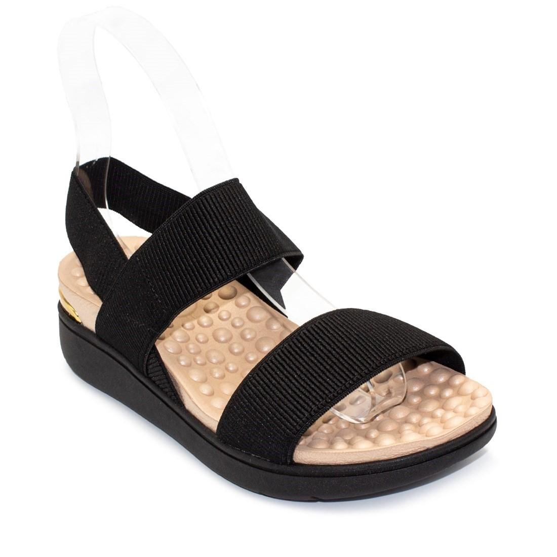 Sandália Modare Feminina Elástico Canelado 7151.102 Preto 2