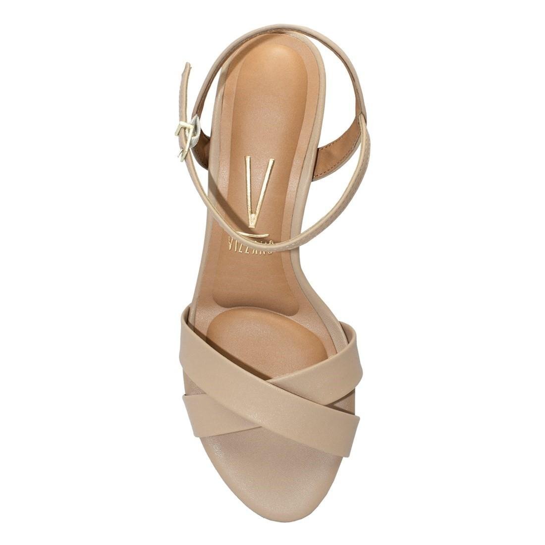 Sandália Vizzano Feminina Pelica Tira Cruzada Salto Bloco Casual 6291.927 Bege 3
