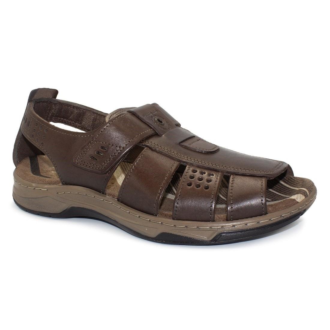 Sandália Pegada Masculina Couro 132256 Marrom Escuro 1