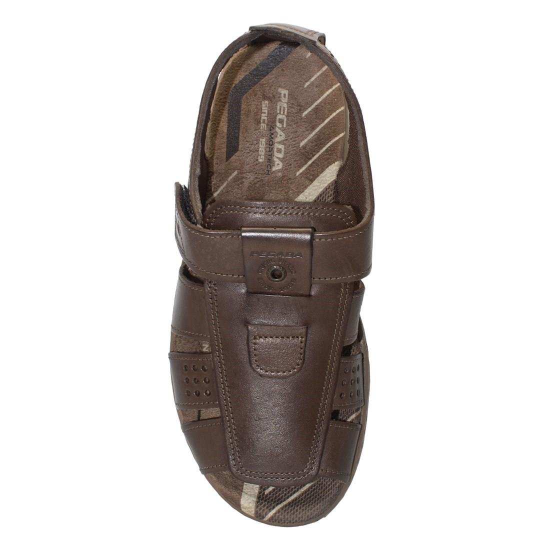 Sandália Pegada Masculina Couro 132256 Marrom Escuro 3