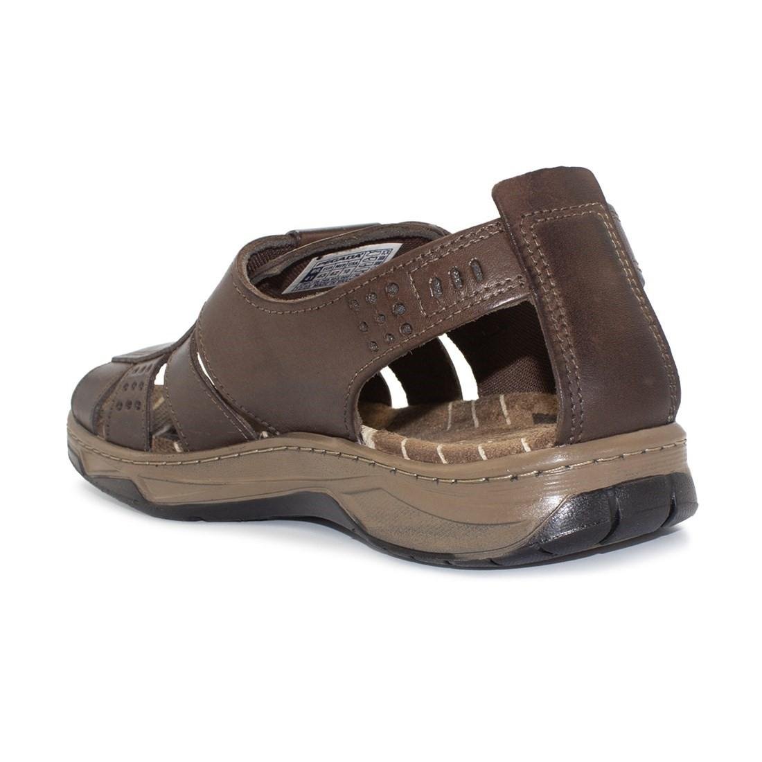 Sandália Pegada Masculina Couro 132256 Marrom Escuro 4