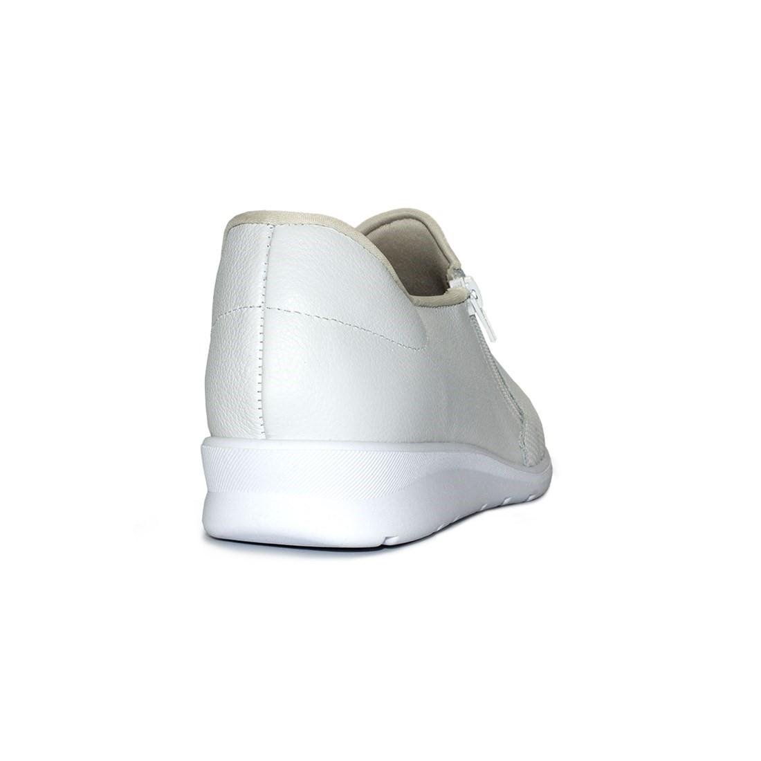 Tênis Usaflex Em Couro Slip On Zíper MM1801 Branco 4