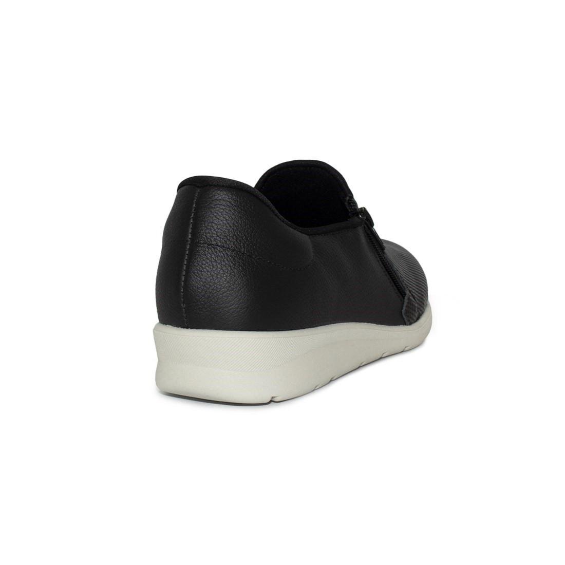 Tênis Usaflex Em Couro Slip On Zíper MM1801 Preto 4