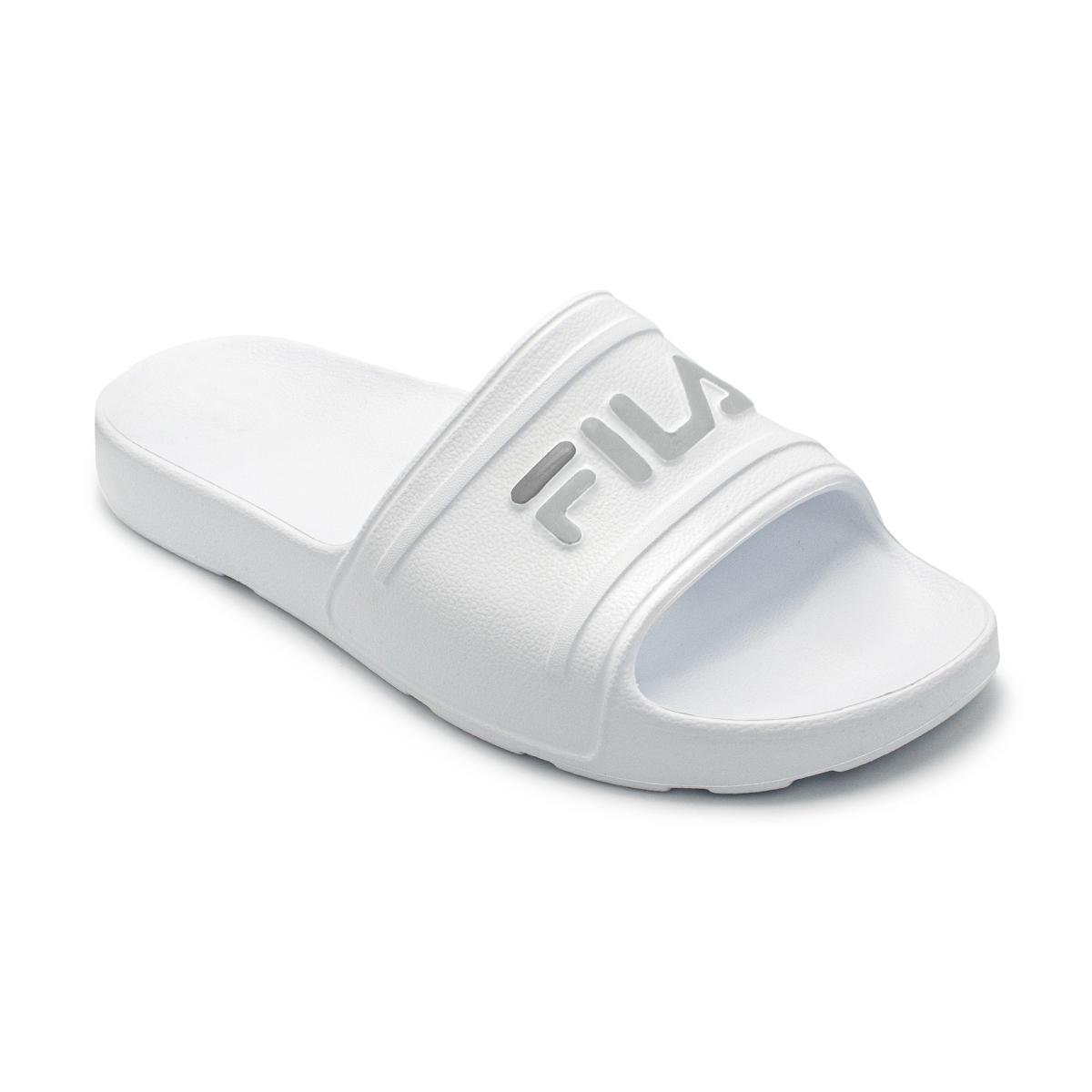 Chinelo Fila Masculino Sleek Slide Branco/Cinza 2