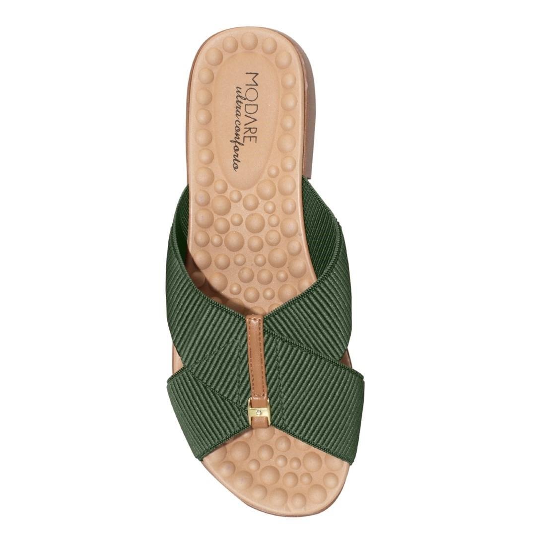 Tamanco Modare Feminino Elástico Canelado/Napa Sense Flex 7142.101 Verde 3