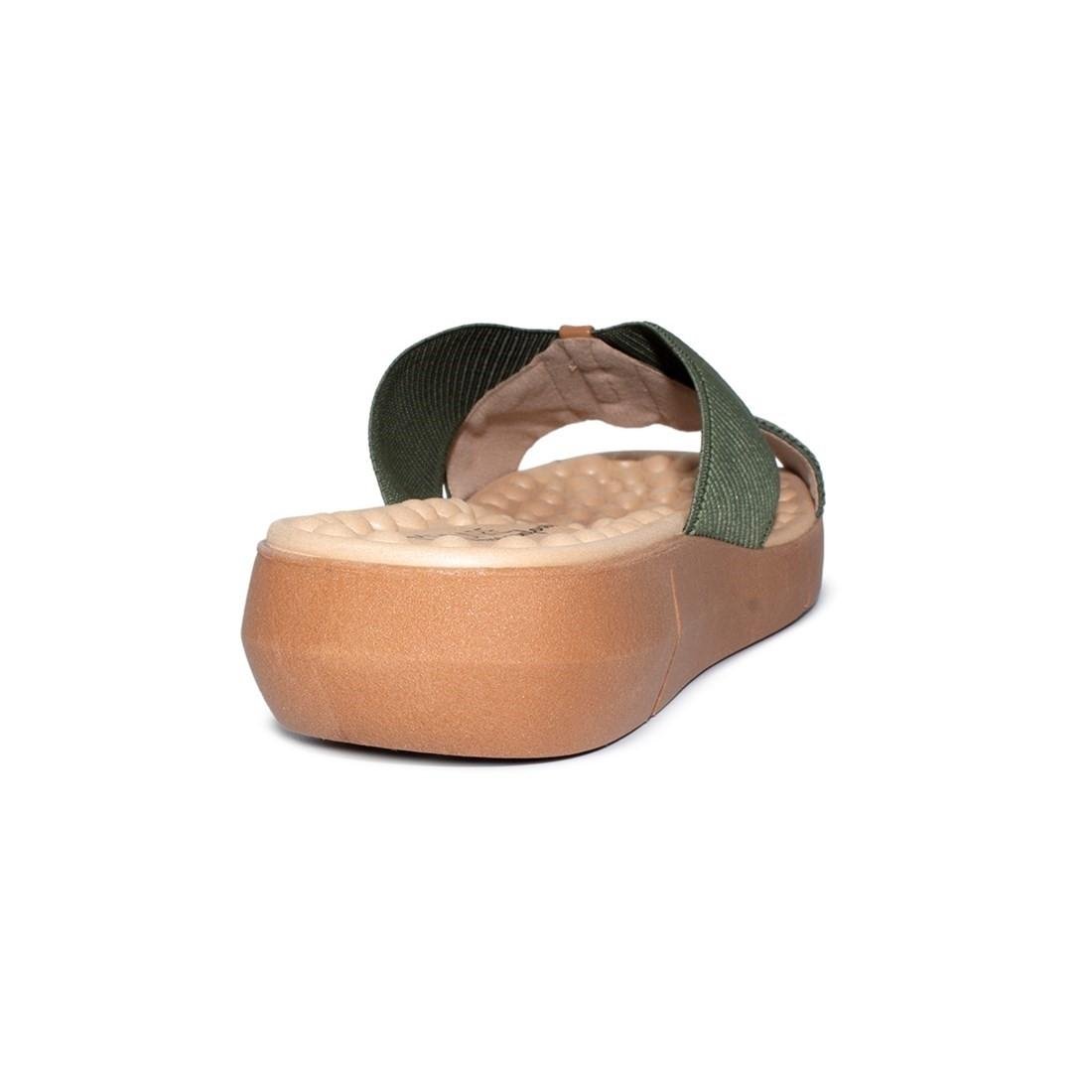 Tamanco Modare Feminino Elástico Canelado/Napa Sense Flex 7142.101 Verde 4