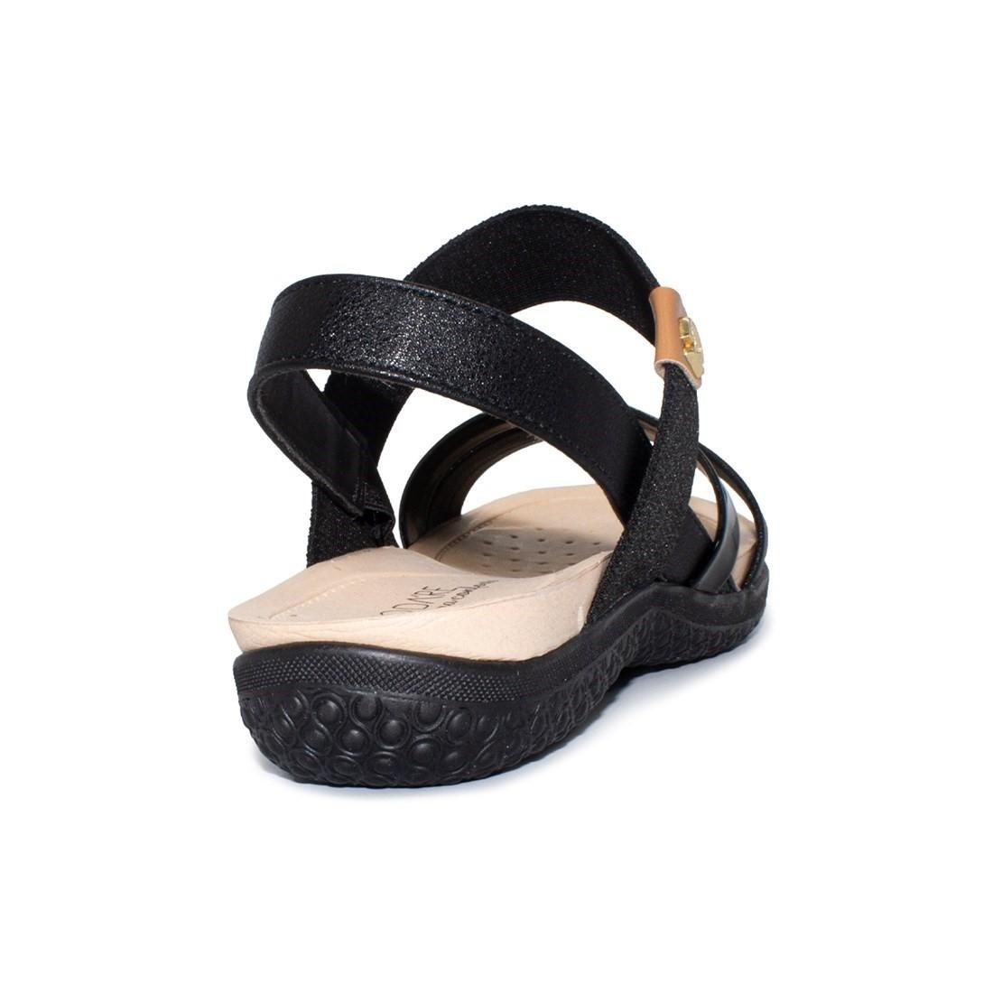 Sandália Modare Feminina Ultraconforto Elást/Np Fl/Np S Flex 7125.233 Preto 4