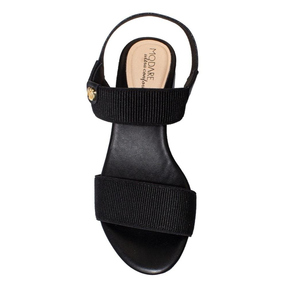 Sandália Modare Feminina Elástico Canelado Float Nature 7187.100 Preto 3
