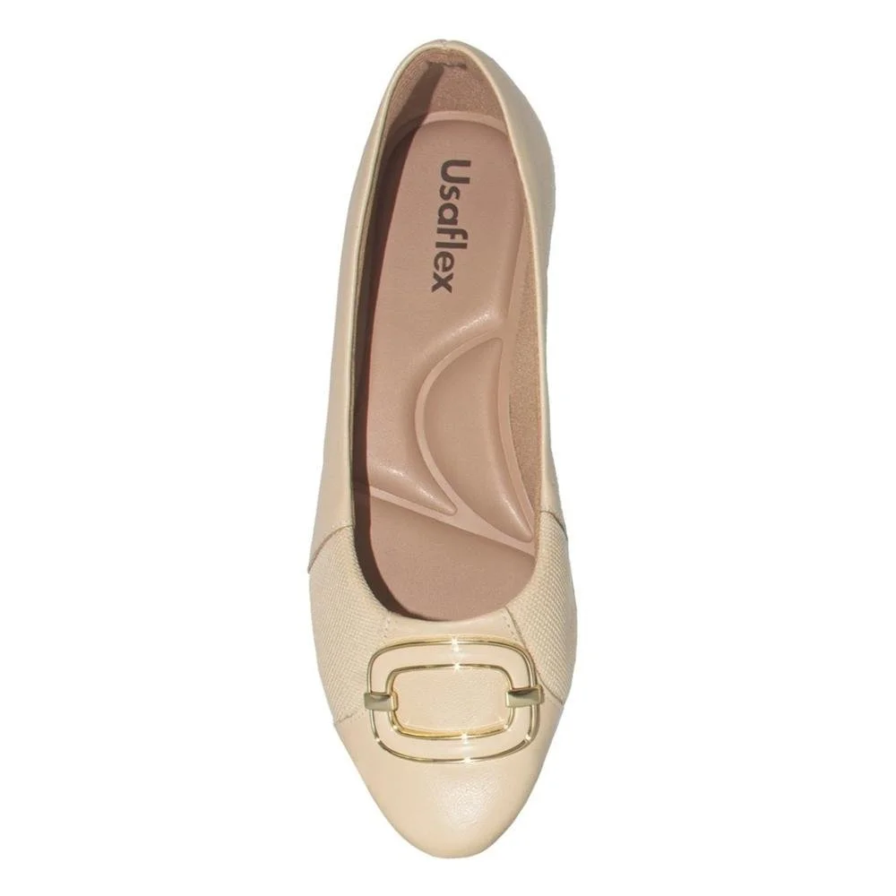 Sapatilha Usaflex Feminina Bloco Joanetes MM0104 Bege 3