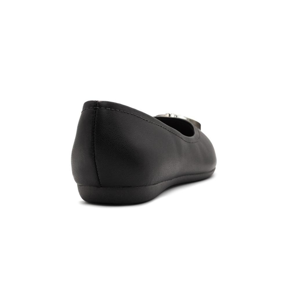 Sapatilha Usaflex Feminina Em Couro Monograma Casual T7566 Preto 4
