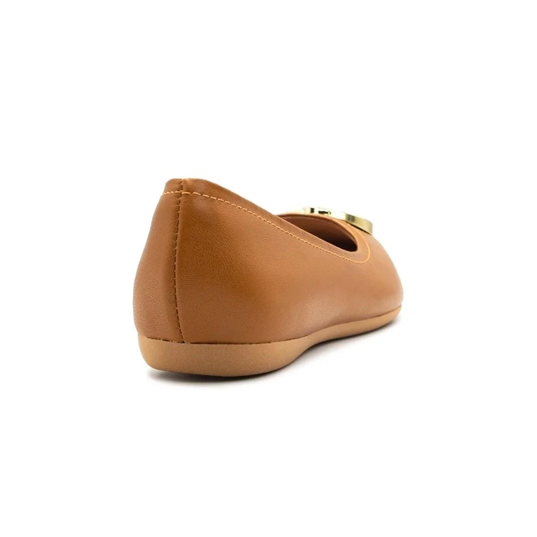 Sapatilha Usaflex Feminina Em Couro Monograma Casual T7566 Marrom 4