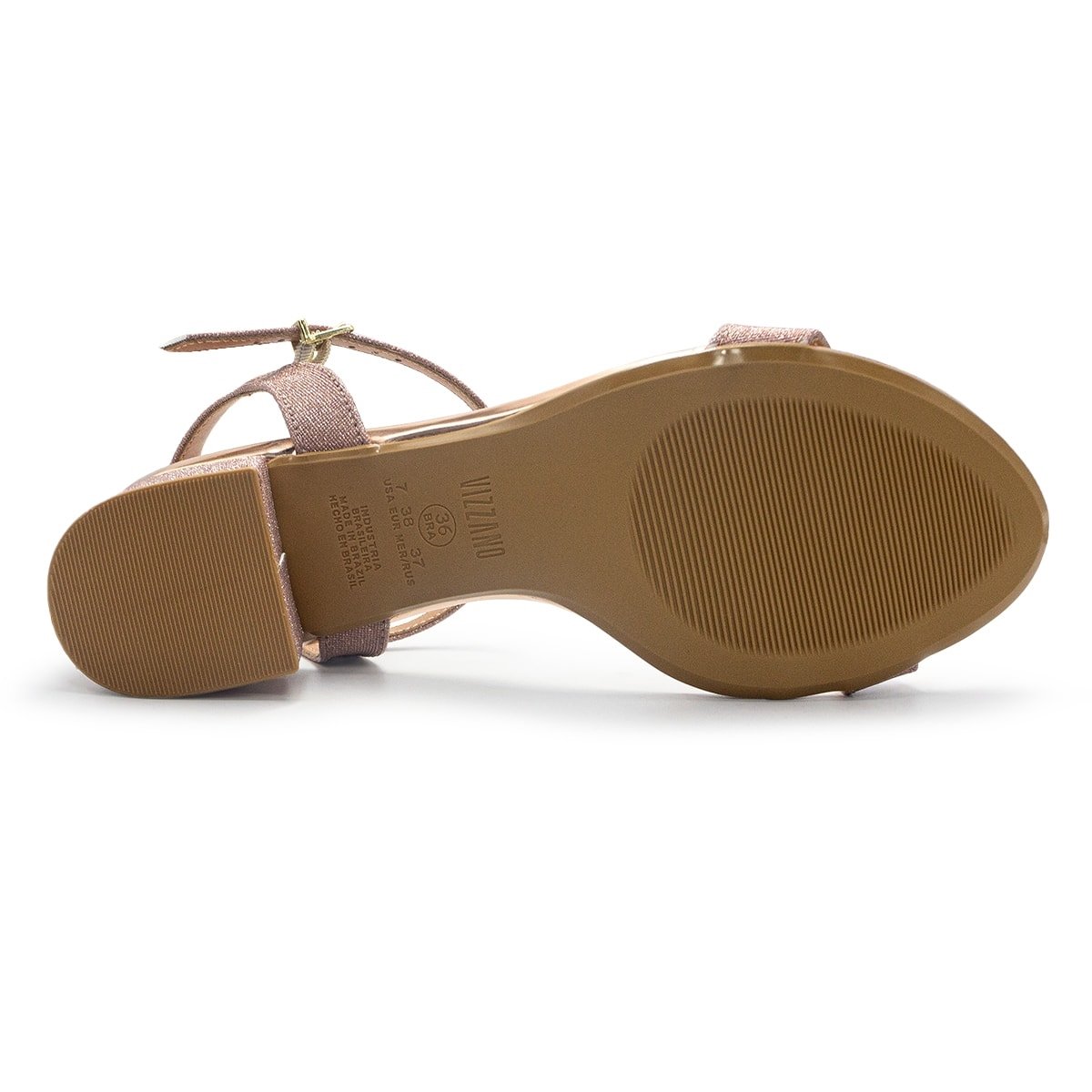 Sandália Vizzano Feminina Pelica Salto Bloco Metalizada Casual 6291.900 Rosa 5