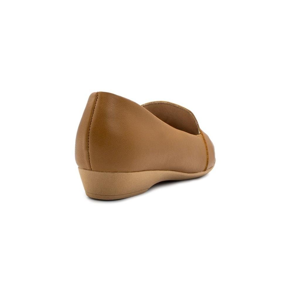 Loafer Usaflex Feminino Couro Enfeite Casual MM1603 Bege 4