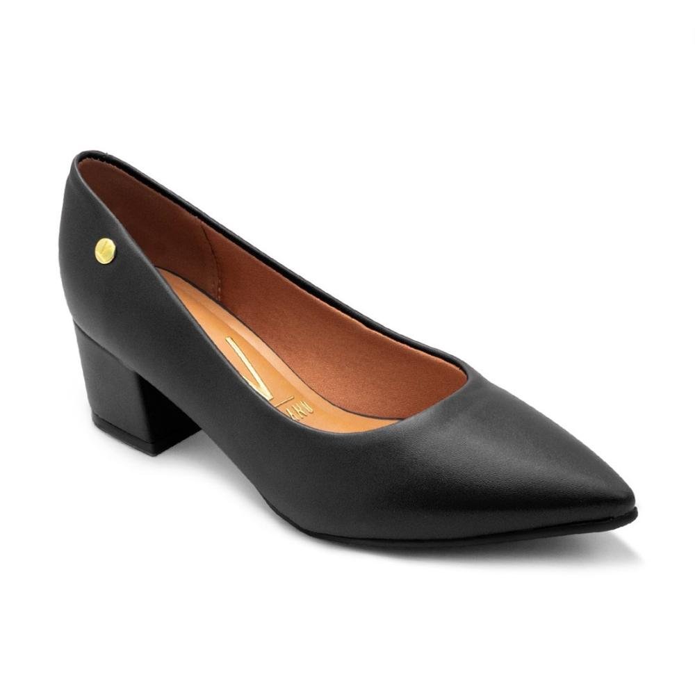 Scarpin Vizzano Feminino Salto Bloco Bico Fino 1220.315 Preto 2