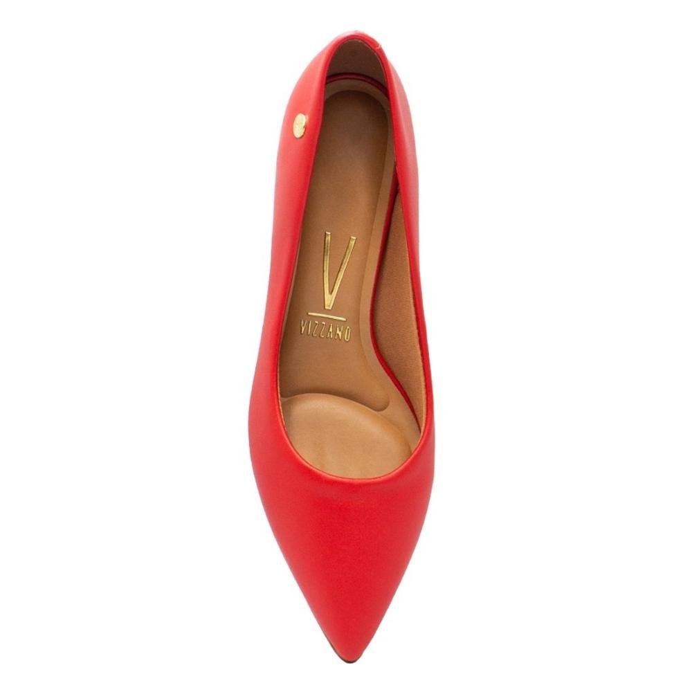 Scarpin Vizzano Feminino Salto Bloco Bico Fino 1220.315 Vermelho 3