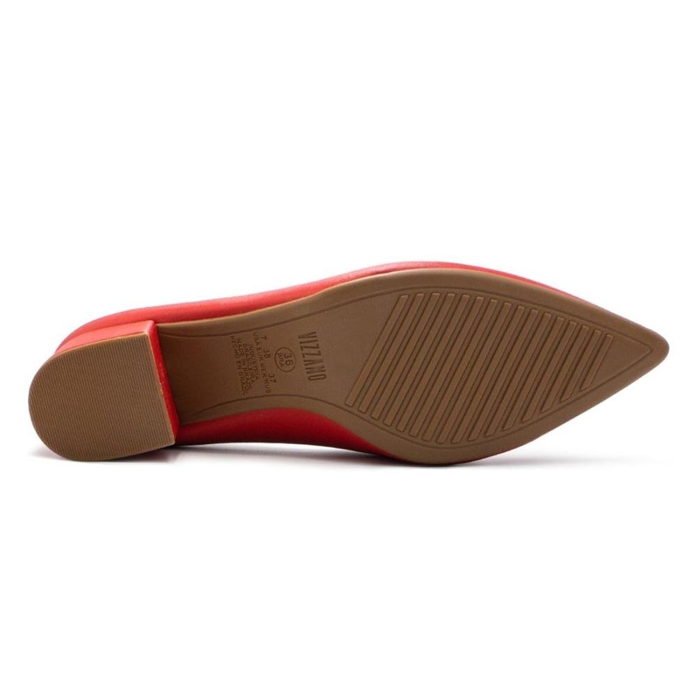 Scarpin Vizzano Feminino Salto Bloco Bico Fino 1220.315 Vermelho 5