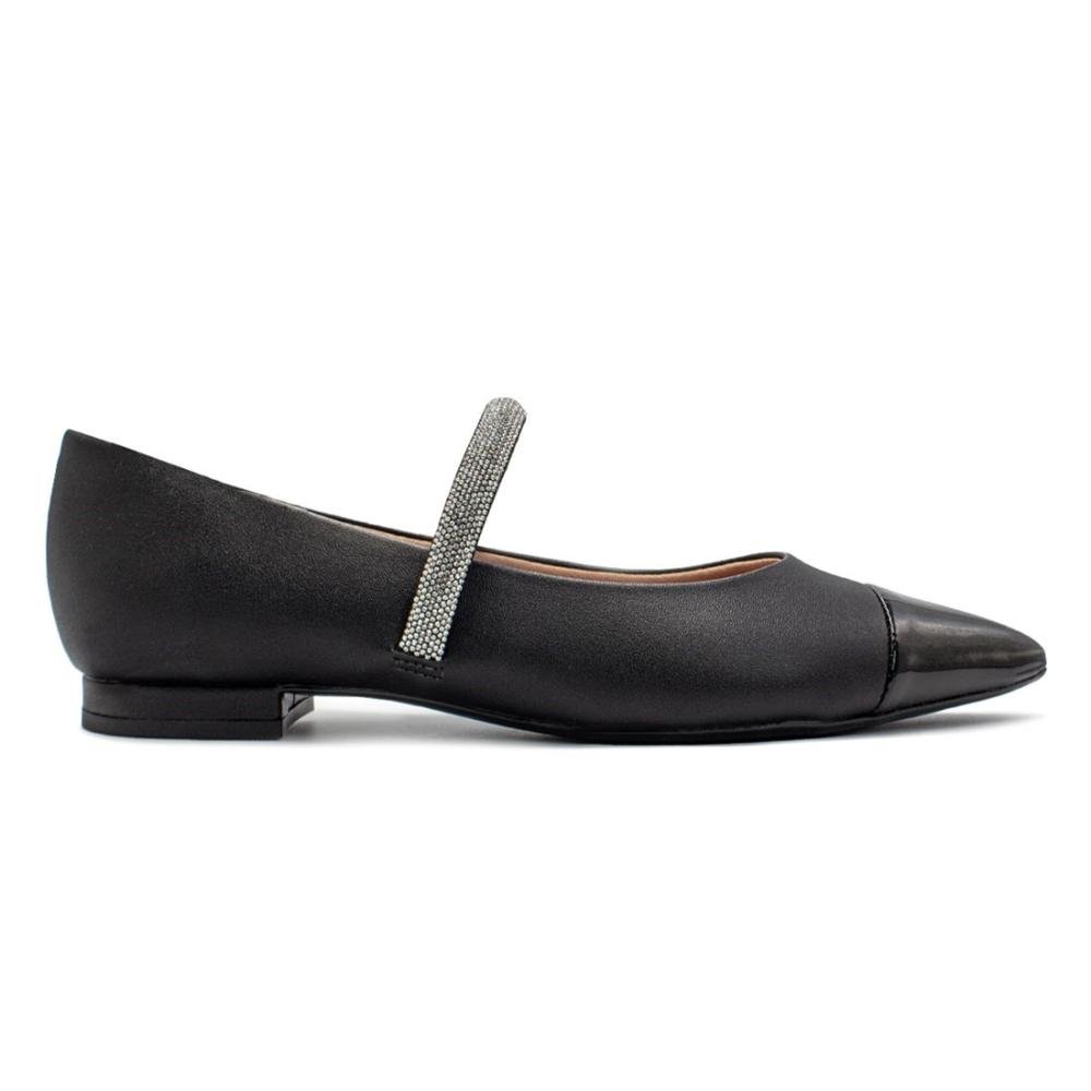 Sapatilha Vizzano Feminina Tira de Strass Bico Fino de Verniz 1206.292 Preto 1