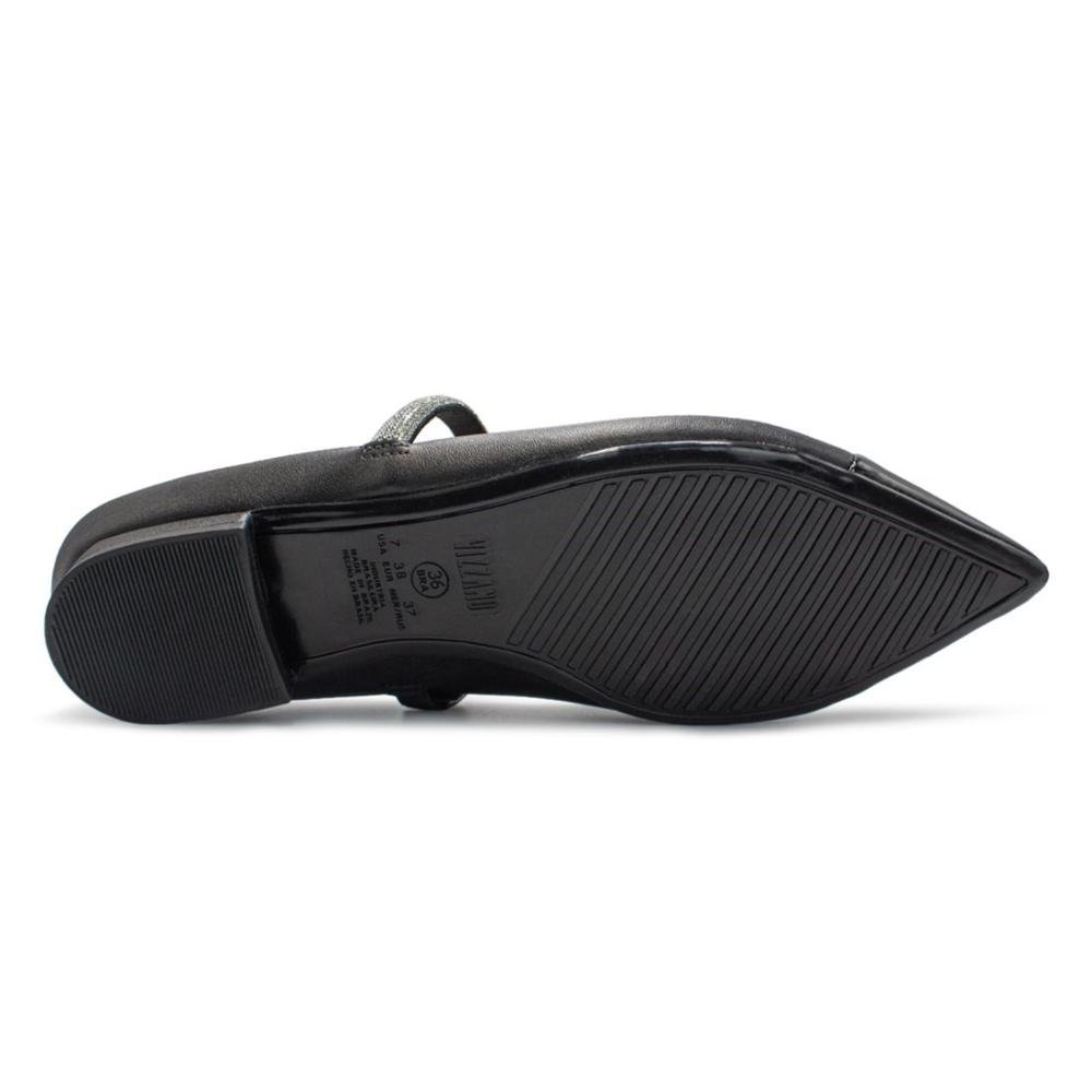 Sapatilha Vizzano Feminina Tira de Strass Bico Fino de Verniz 1206.292 Preto 4