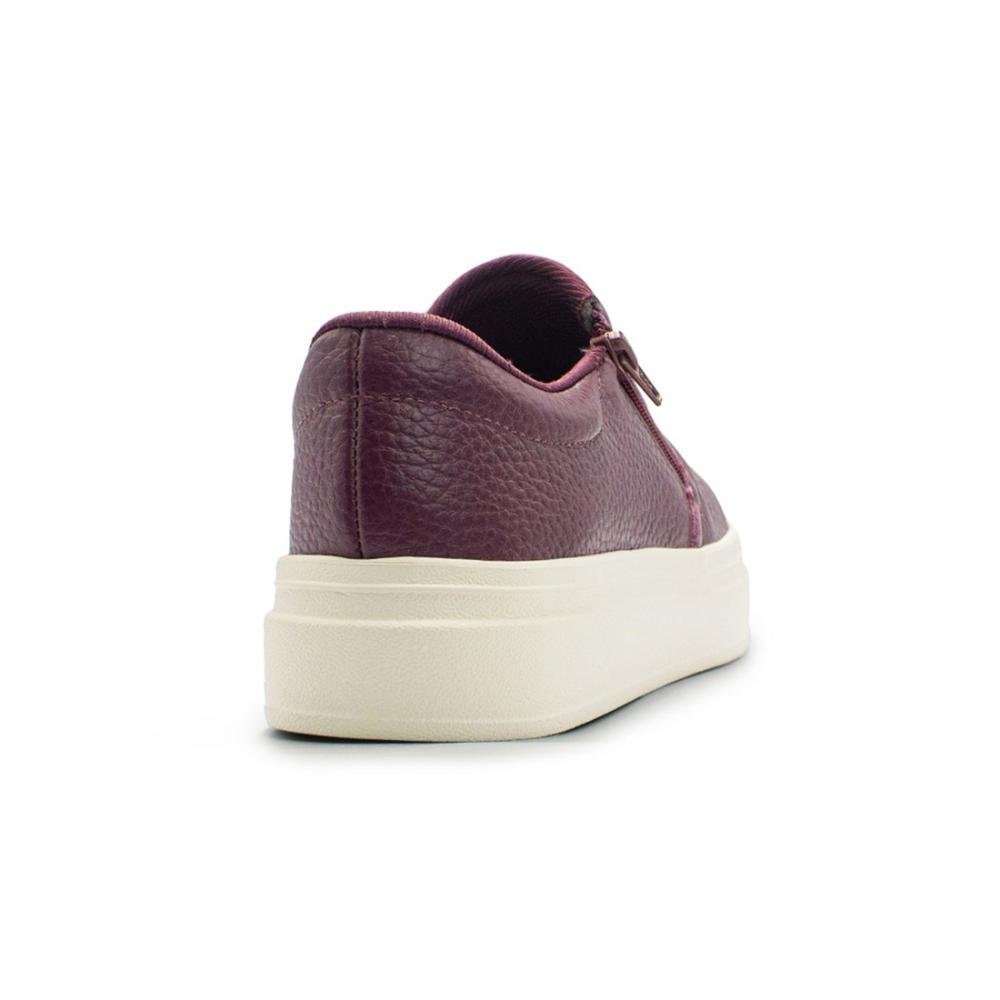 Tênis Usaflex Feminino Slip On Em Couro Plataforma Zíper Casual AL1003 Roxo 4