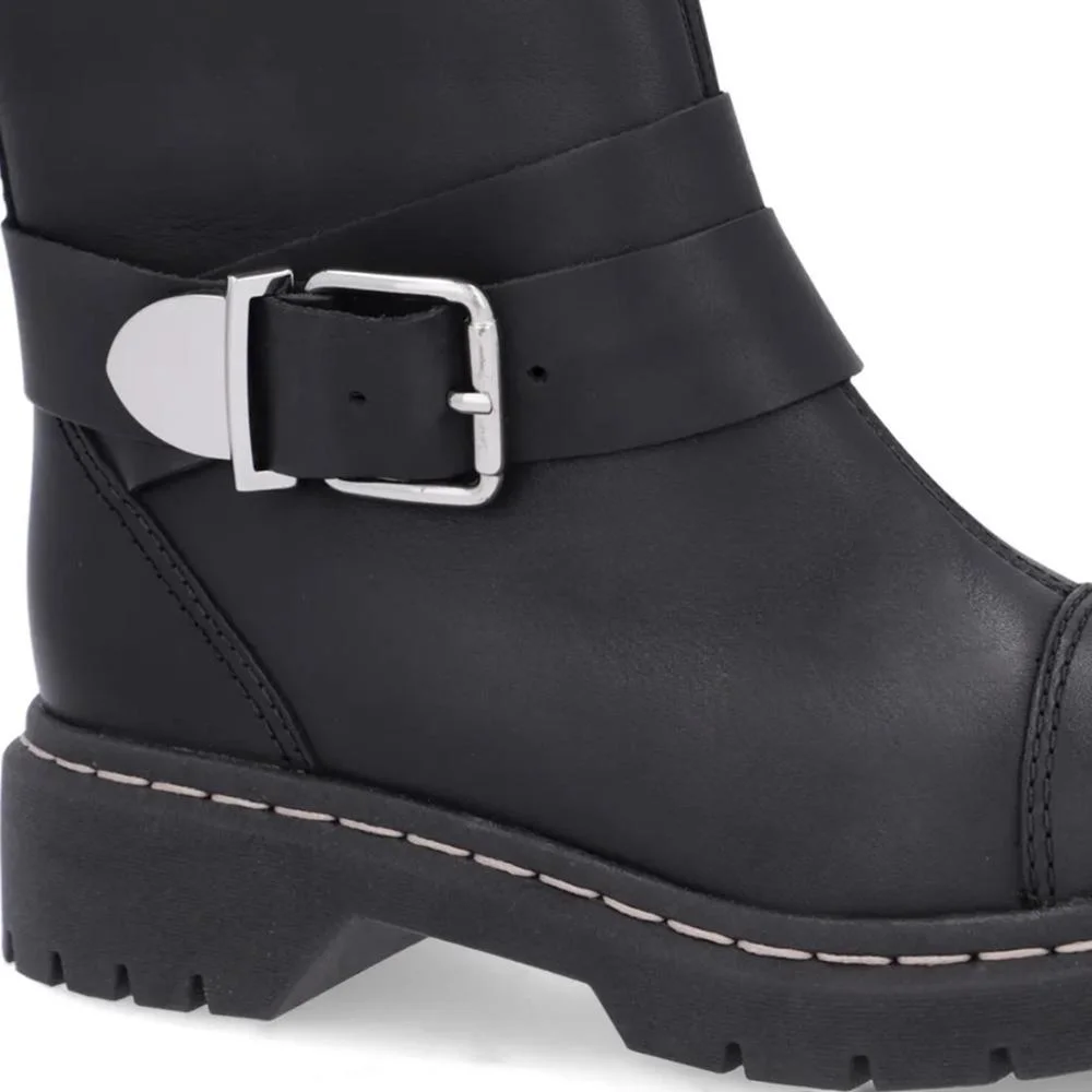 Bota Usaflex Feminina Em Couro Tratorada Fivela AL1302 Preto 3