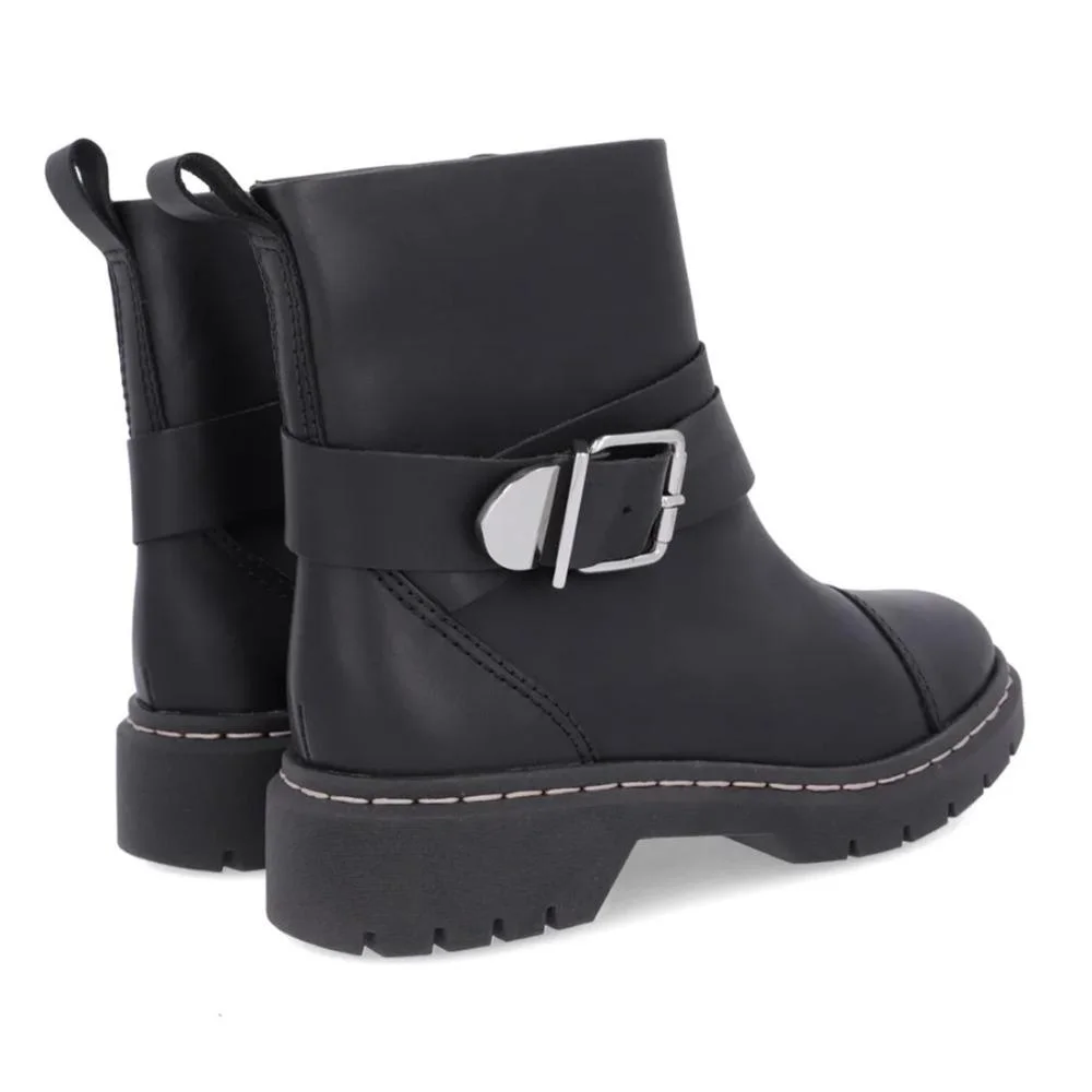 Bota Usaflex Feminina Em Couro Tratorada Fivela AL1302 Preto 4