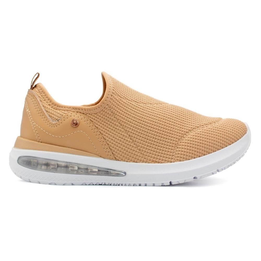 Tênis Comfortflex Feminino Walk Slip On Casual 24-48302 Bege 1
