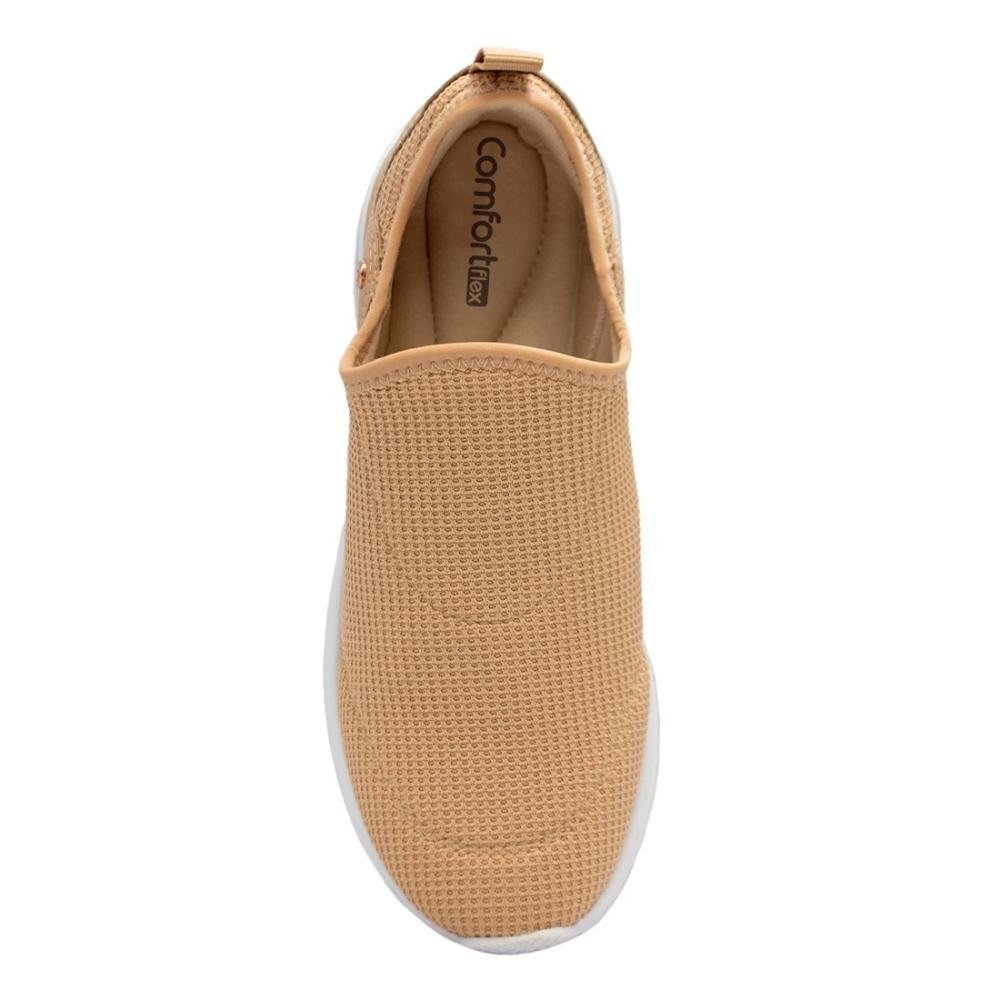 Tênis Comfortflex Feminino Walk Slip On Casual 24-48302 Bege 3