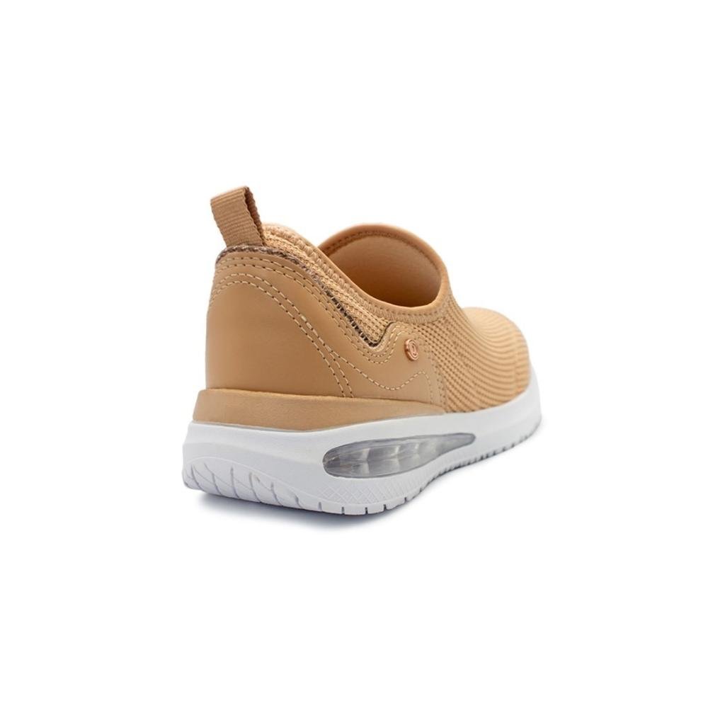 Tênis Comfortflex Feminino Walk Slip On Casual 24-48302 Bege 4