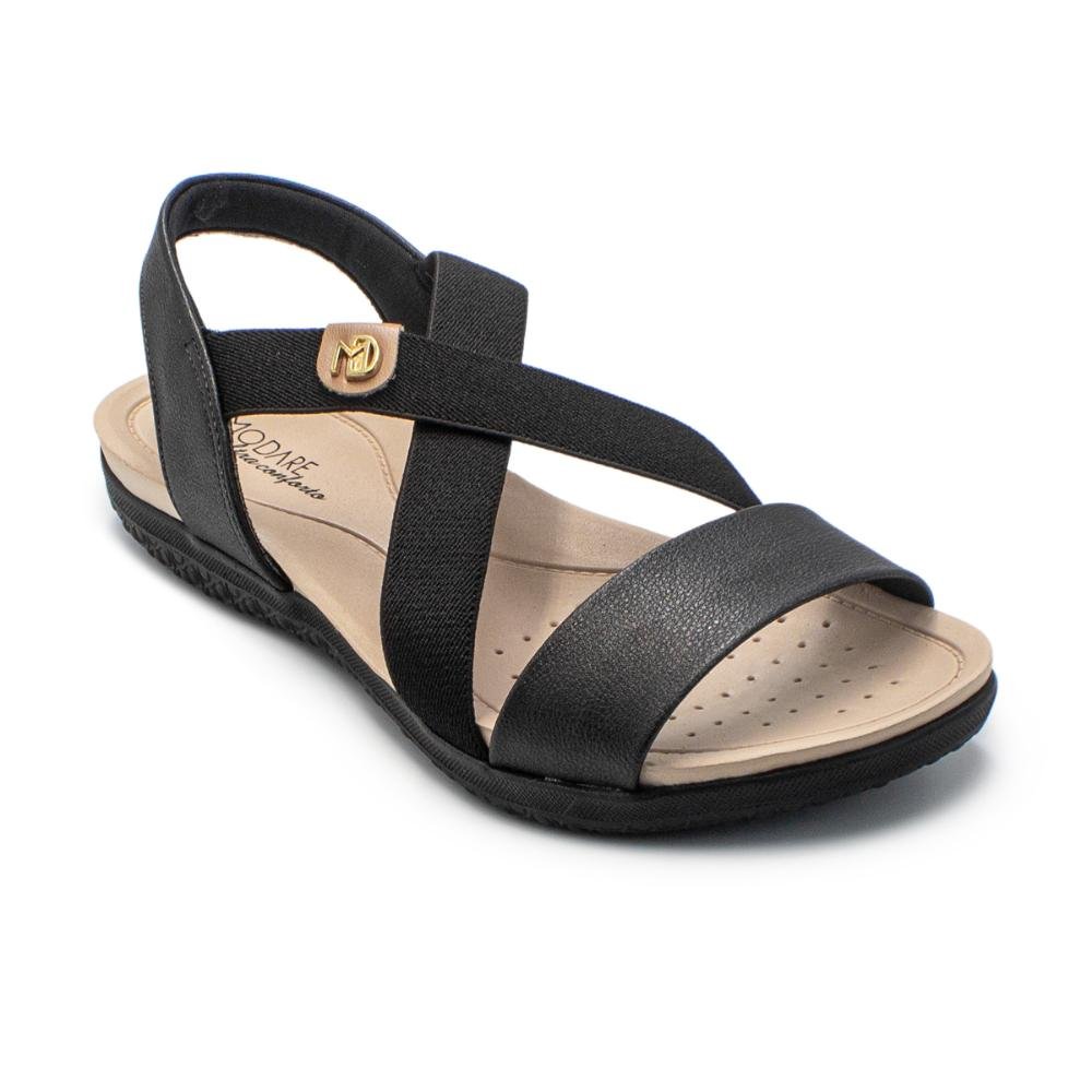 Sandália Modare Feminina Ultraconforto Elást Meer/Np Floa Nat/Np Sens Flex 7125.249 Preto 2