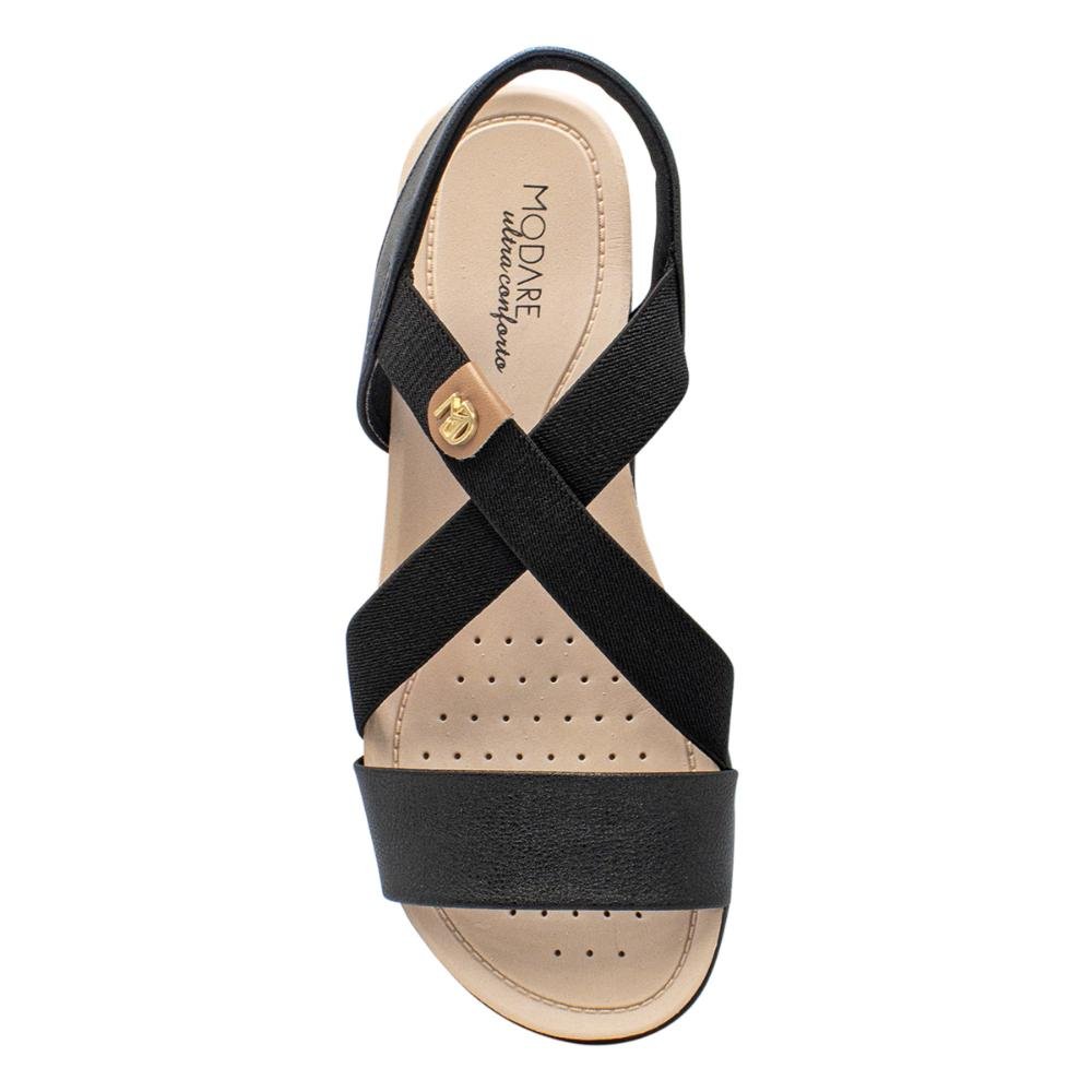 Sandália Modare Feminina Ultraconforto Elást Meer/Np Floa Nat/Np Sens Flex 7125.249 Preto 3