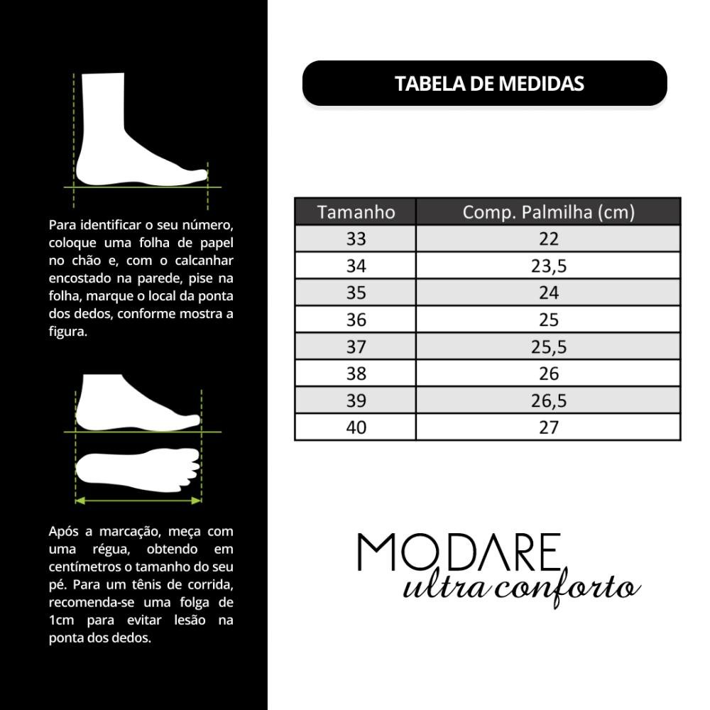 Sandália Modare Feminina Ultraconforto Elást Meer/Np Floa Nat/Np Sens Flex 7125.249 Preto 6