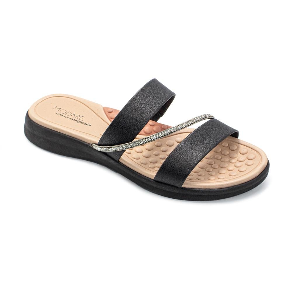 Tamanco Modare Feminino Napa Floather Nature Tira Florença 7174.115 Preto 2